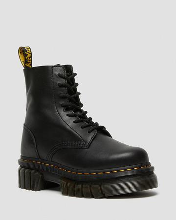 Dr Martens Audrick Nappa Læder Platform Ankelstøvler Dame Sort | DK 41BEX